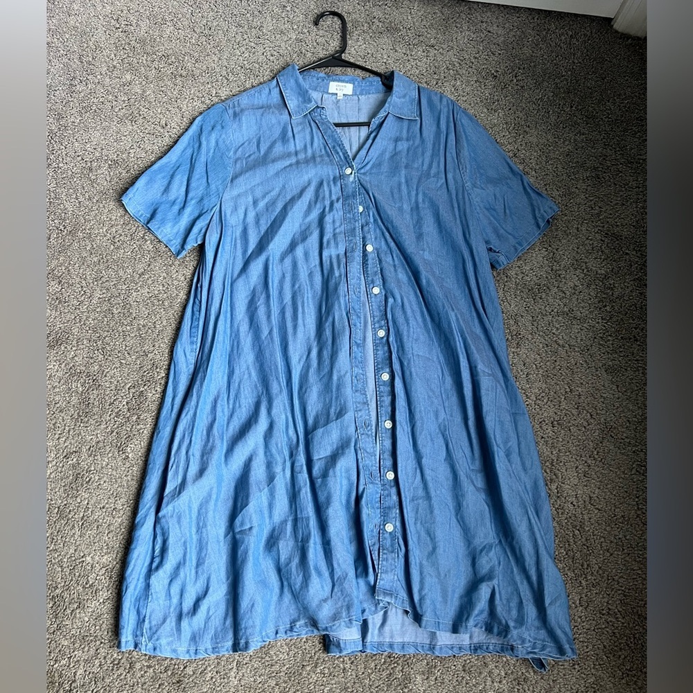 Crown & Ivy Casual Blue Button Down Dress